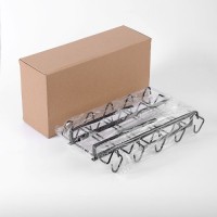 2pcs no drill iron black spray painted multi-hooks under cabinet for kitchen utensil, cups storage rack for coffee bar