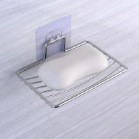 No Drilling Stainless Steel Wire Bar Soap Holder For Bathroom, Rust Proof Self Draining Dish Sponge Holder For Kitchen